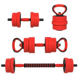 Soozier 4-in-1 Adjustable Weights Dumbbell Sets, Used as Barbell, Kettlebell, Push up Stand, Weight Set for Home Gym Training, 55LBS
