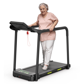 Walking Pad Treadmill For Senior, Foldable Exercise Treadmill With Stable And Safe Structural Design, Large LED Display For Elderly, Long Handrai (Option: Home treadmill)