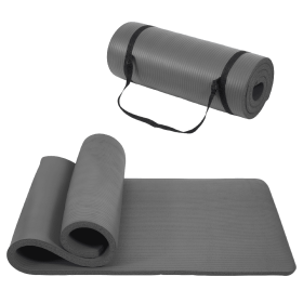 Only Supports Self Pickup-Yoga Mat, One Inch Thickened High-density Practice Mat, Tear-resistant Practice Yoga Mat With Straps, Suitable For All (Option: Gray)