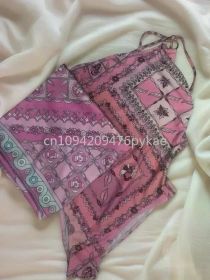 Women's Scarf Bikini Set Sexy Swimsuit Set Designer Brand Beach Sports Swimwear (Color: swimsuit scarf, size: S)