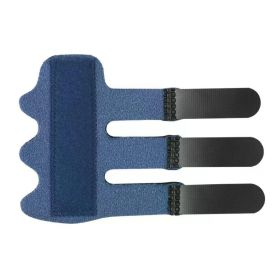 Pain Relief Trigger Finger Fixing Splint Straighten Brace Adjustable Sprain Dislocation Fracture Finger Splint Corrector Support (Color: Dark Blue)