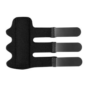 Pain Relief Trigger Finger Fixing Splint Straighten Brace Adjustable Sprain Dislocation Fracture Finger Splint Corrector Support (Color: Black)