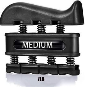 1pc Finger Trainer; Hand Grip Rehabilitation Exercise; Portable Finger Strength Training Equipment For Guitar Practice Rock Climbing Training And (Color: Black)