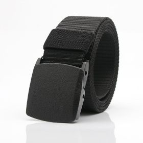 1pc Men's Nylon Automatic Belt; 6 Colors Available (Color: Black, size: 120cm/47.27inch)