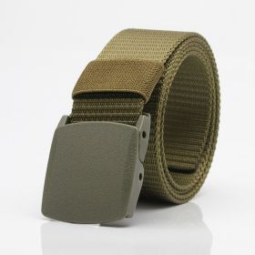 1pc Men's Nylon Automatic Belt; 6 Colors Available (Color: Green, size: 120cm/47.27inch)