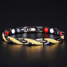 Simple Fashion Bracelet Men's Dragon Pattern Chain (Color: Black & Gold)