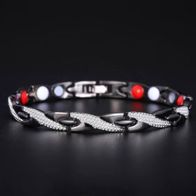 Simple Fashion Bracelet Men's Dragon Pattern Chain (Color: Black & Silver)