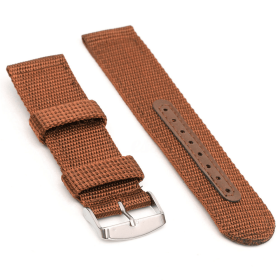 18mm 20mm 22mm 24mm Military Canvas Nylon Wrist Watch Band Strap Bracelet Sport (Strap Color: Brown, Strap Width: 22 mm)
