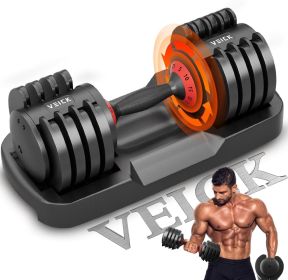 25LB 5 in 1 Single Adjustable Dumbbell Free Dumbbell Weight Adjust with Anti-Slip Metal Handle, Ideal for Full-Body Home Gym Workouts (Main Material: Iron, Main Color: Black)