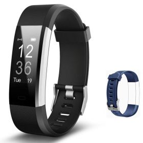 ID115PLUS HR bracelet-black + blue (default: default)
